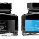 Parker Quink Ink Bottle Blue 1 and Black 1