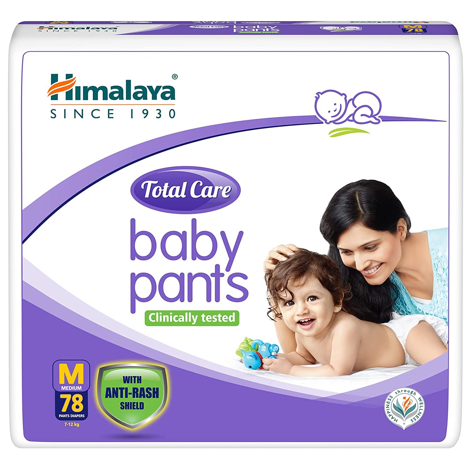 Himalaya Total Care Baby Pants Diapers, Medium, 78 Count