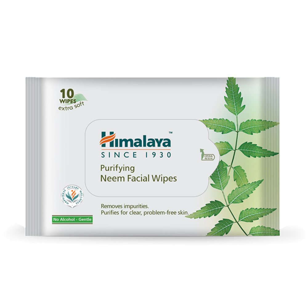 Himalaya Purifying Neem Facial Wipes, 10 Count pack of 2