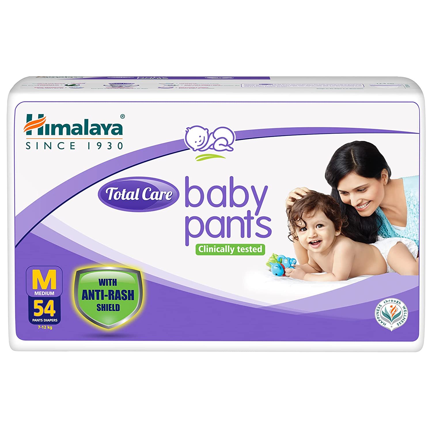 Himalaya Total Care Baby Pants Diapers, Medium (7 - 12 kg), 54 Count