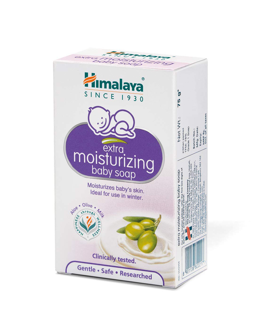 Himalaya Herbals Extra Moisturizing Baby Soap, 75g  pack of 3
