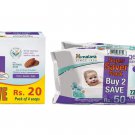 Himalaya Gentle Baby Soap Value Pack, 4 * 75g and Gentle Wipes (72 Napkins of 2 Packs) Combo