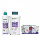 Himalaya Baby Massage Oil (500ml), Gentle Wipes (72 Napkins of 2 Packs) and Powder, 700g Combo