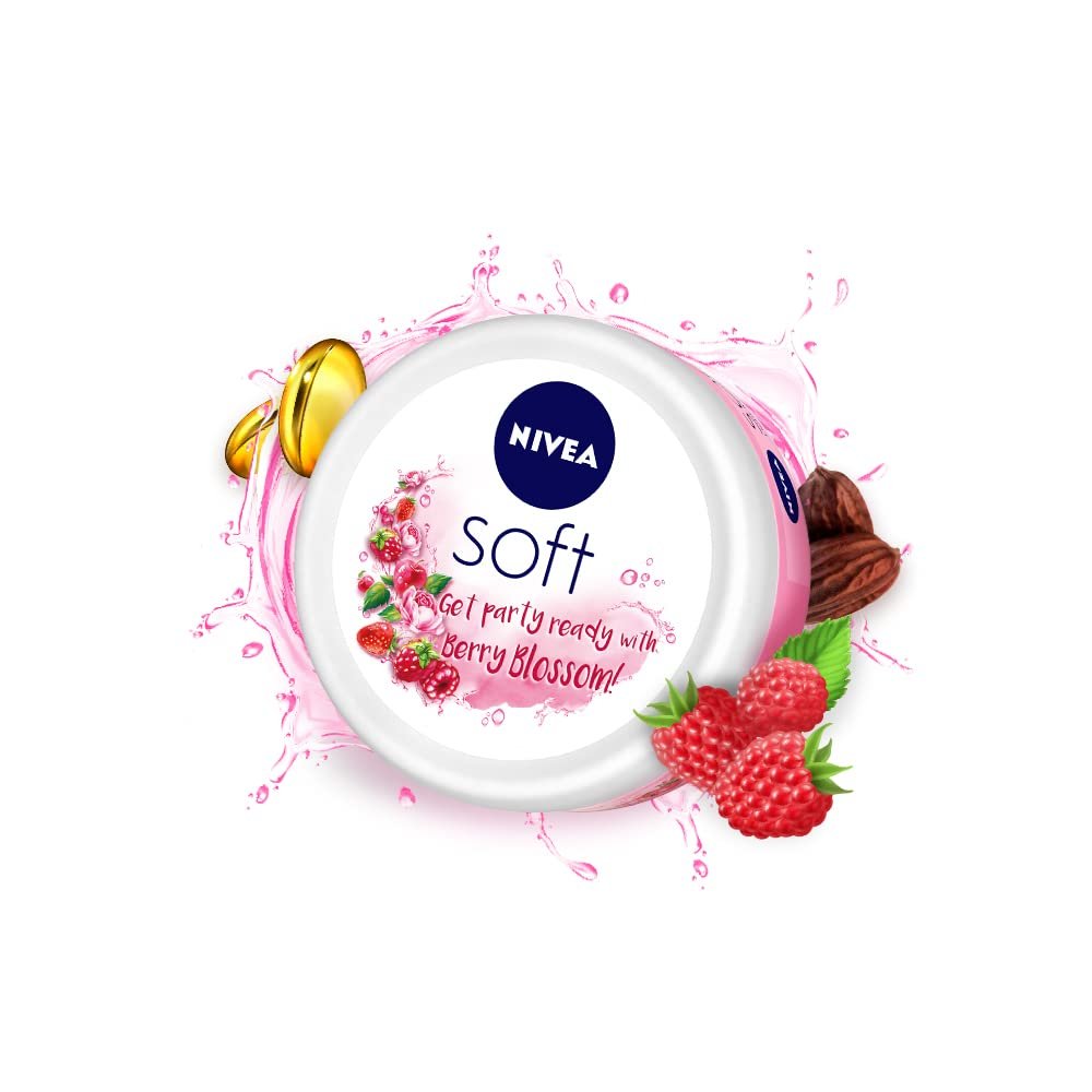 NIVEA Soft Berry Blossom, Light Moisturizer for Face, Hand & Body,200 ml