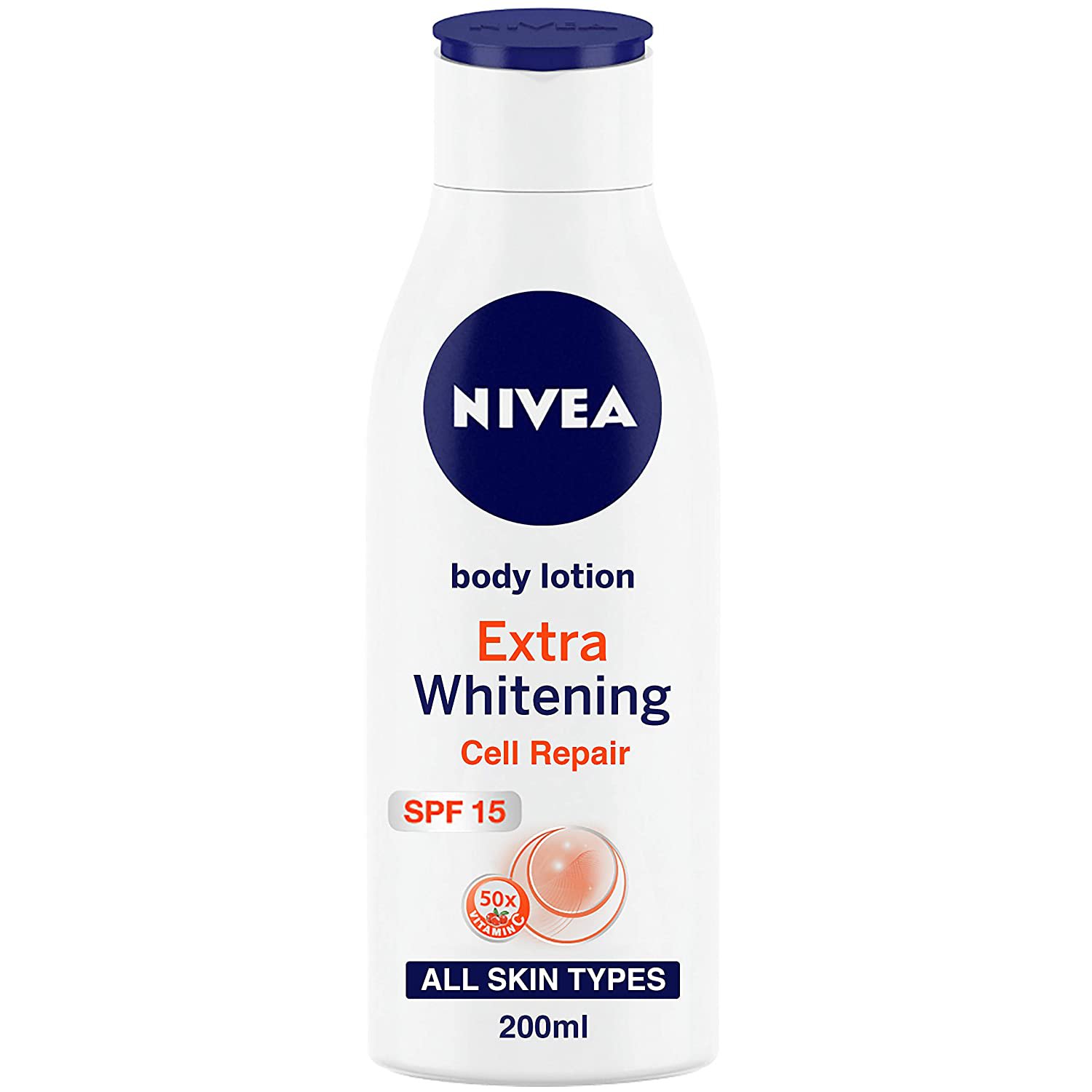 NIVEA Body Lotion, Extra Whitening Cell Repair, SPF 15 & 50x Vitamin C, 200 ml