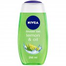 NIVEA Body Wash, Lemon & Oil Shower Gel, Pampering Care with Refreshing Scent of Lemon, 250 ml