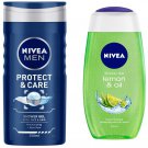 NIVEA Shower Gel, Lemon & Oil, 250ml and NIVEA MEN Shower Gel, Protect and Care, 250ml