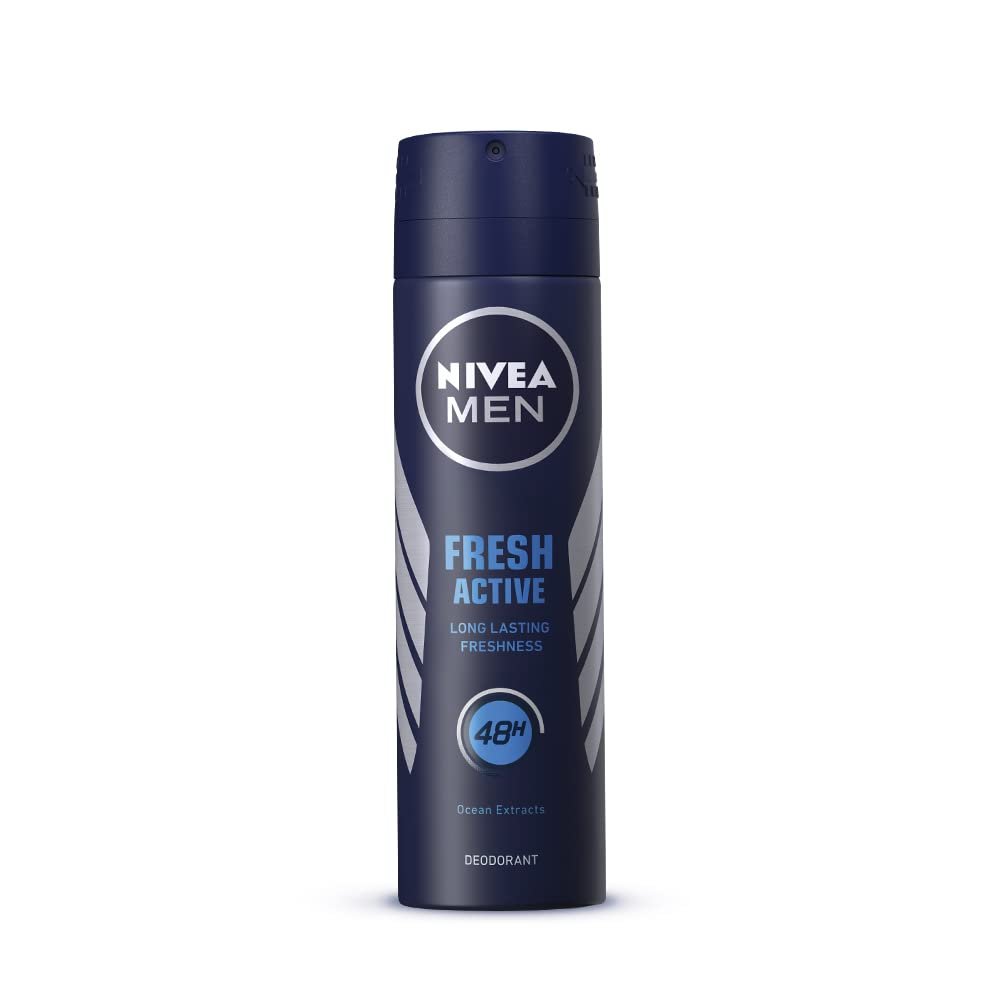 NIVEA Men Deodorant, Fresh Active, 48h Long lasting Freshness, 150 ml