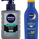NIVEA Men Face Wash, 150ml And NIVEA Sun, Moisturising Lotion, SPF 50, 125ml
