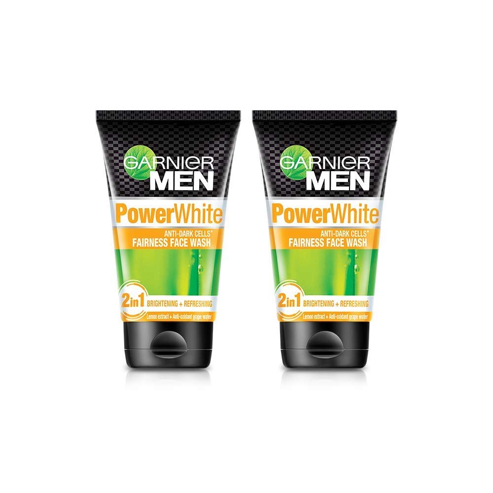 Garnier Men Power White Anti-Dark Cells Fairness Face Wash, 100g (Pack of 2)