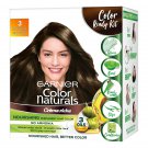 Garnier Color Naturals Crème Hair Color, Shade 3 Darkest Brown, 70ml + 60g + Coloring Tools, 130 ml