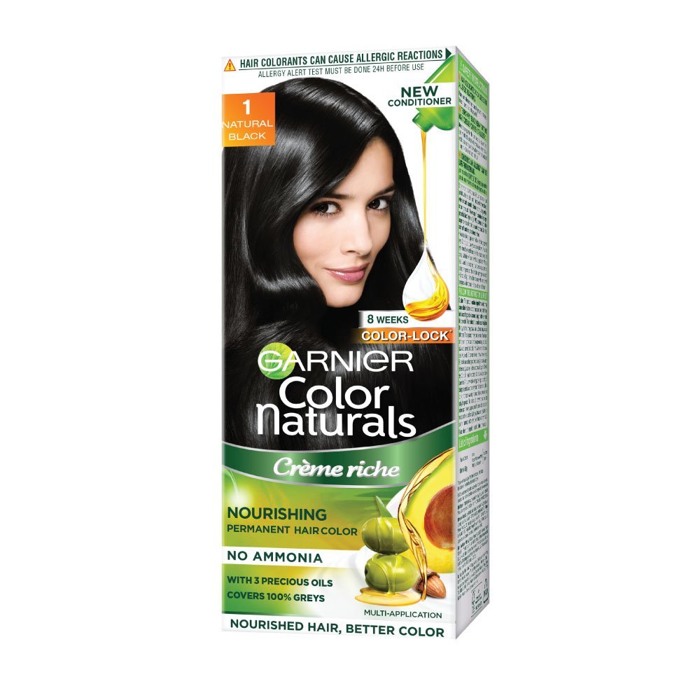 Garnier Color Naturals Cr&Atilde;&uml;me hair color, Shade 1 Natural Black, 70ml + 60g
