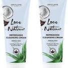 oriflame sweden cleansing cream with aloe vera and coconut water (pack of 2) face wash (250 ml)
