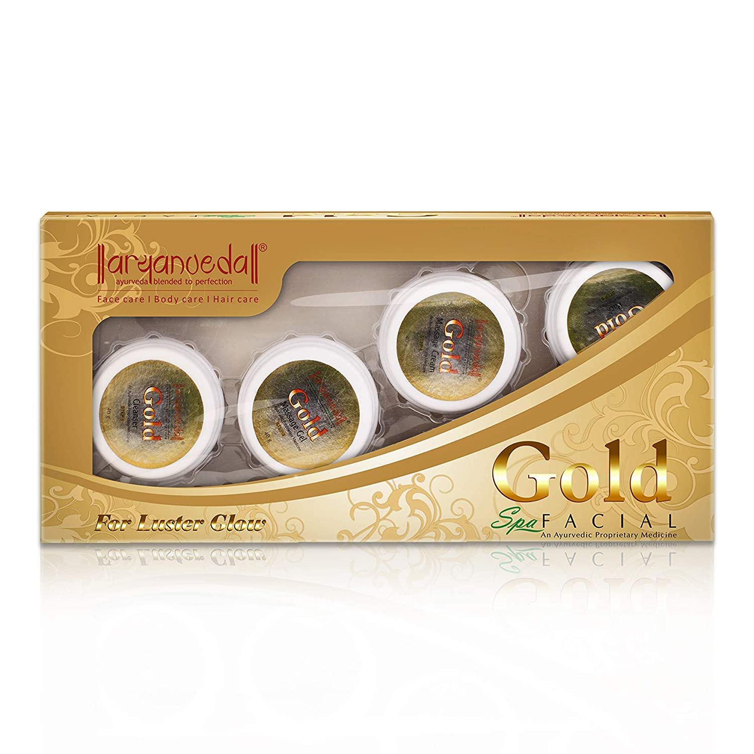 Aryanveda Gold Facial Kit For Deep Moisturization & Glowing Skin (210 Gram, Gold)