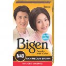 Bigen Pigen Powder Hair Colour N40 (Rich Medium Brown) pack of 3