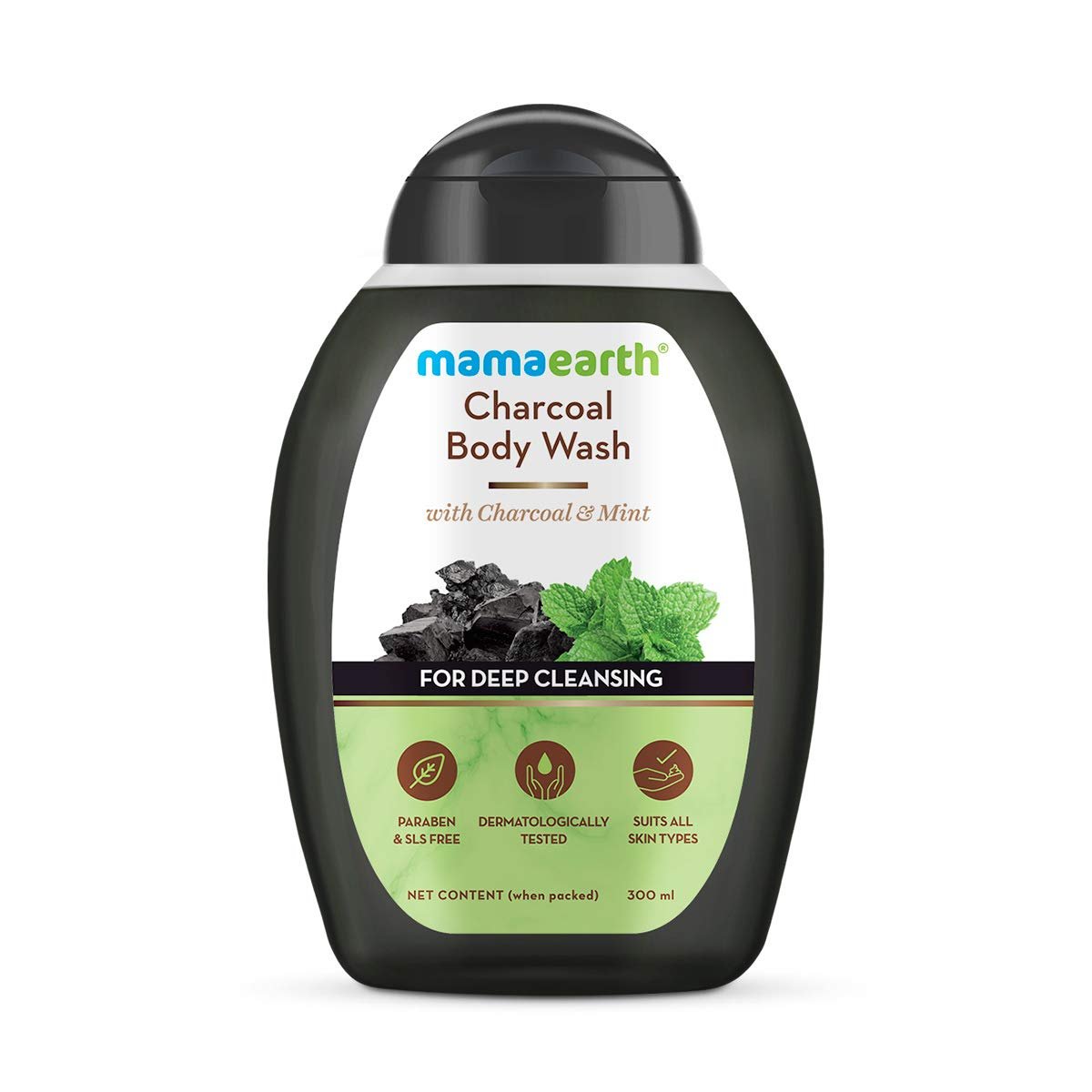Mamaearth Charcoal Body Wash With Charcoal & Mint for Deep Cleansing, Shower Gel For Men &acirc;�� 300 ml