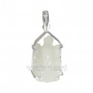 White Jade Gemstone Ganesh Pendant in Pure Silver Buy Online in USA/UK/Europe