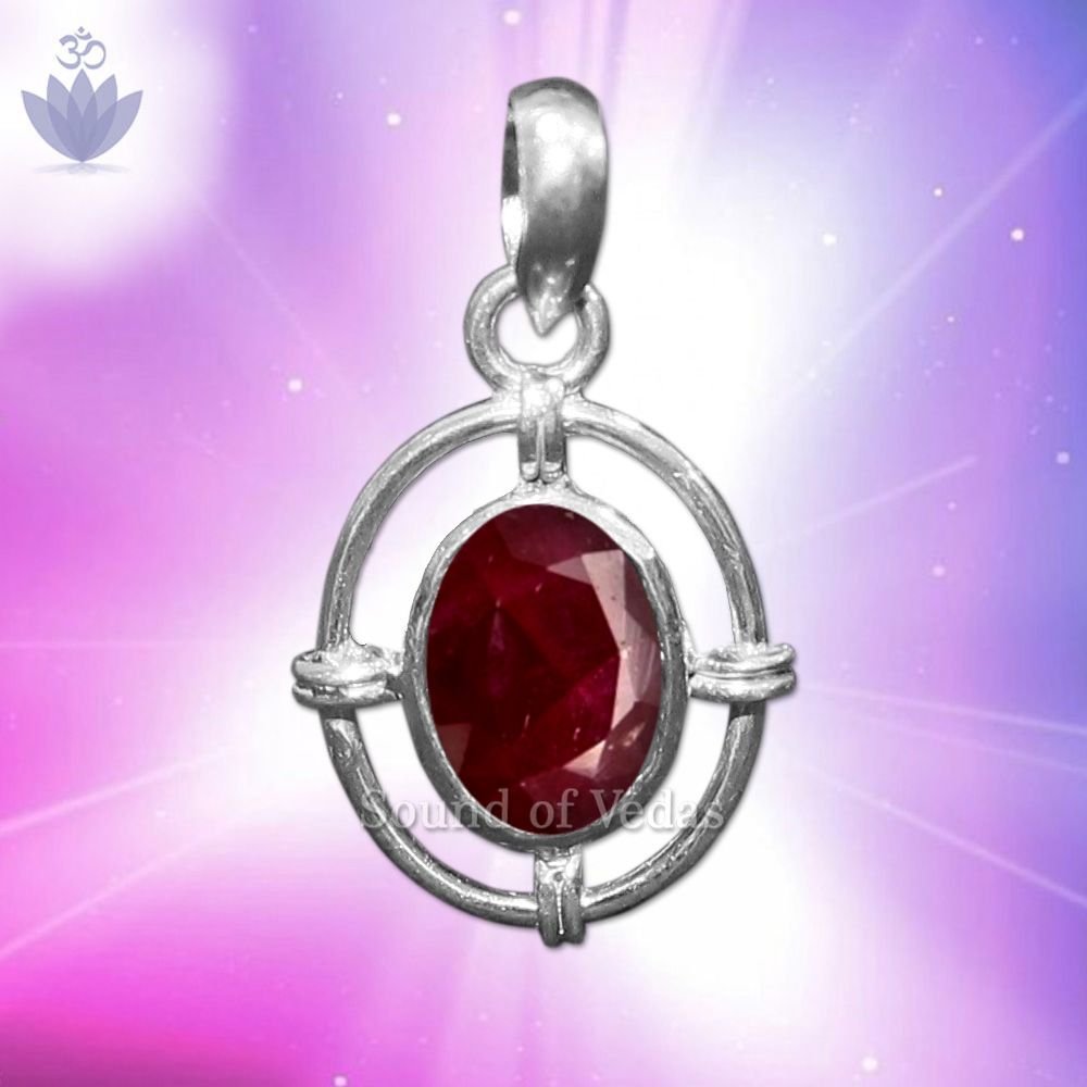 Ruby Gemstone Locket in Sterling Silver