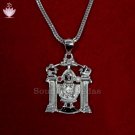 Lord Venkateswara Locket in Silver with Chain