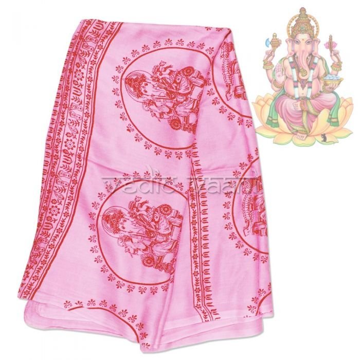 Lord Ganesh Shawl in Pink Color Buy Online in USA/UK/Europe
