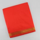 Dhoti Red Color with Golden Border Buy Online in USA/UK/Europe