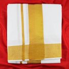 Dhoti with shawl - golden border Buy Online in USA/UK/Europe