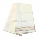 Cotton Silk Dhoti with Shawl - Cream Color Buy Online in USA/UK/Europe