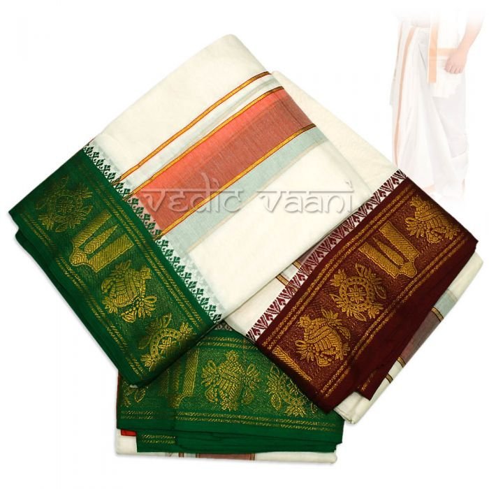 Traditional Dhoti (Vesti) and Shawl of South Indians Buy Online in USA/UK/Europe