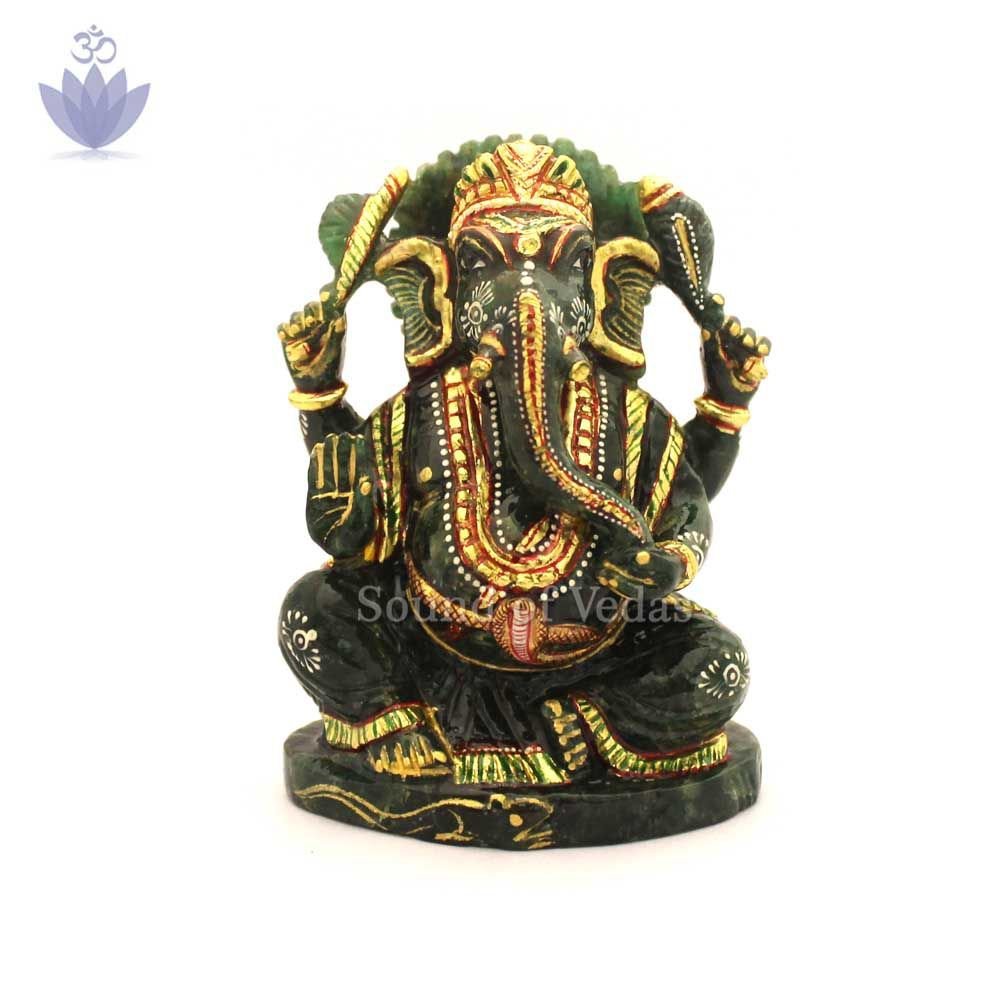 God Ganesha Idol in Ruby Zoisite Gemstone