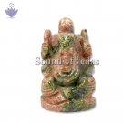 Bhagwan Ganesh Idol in Unakite Gemstone