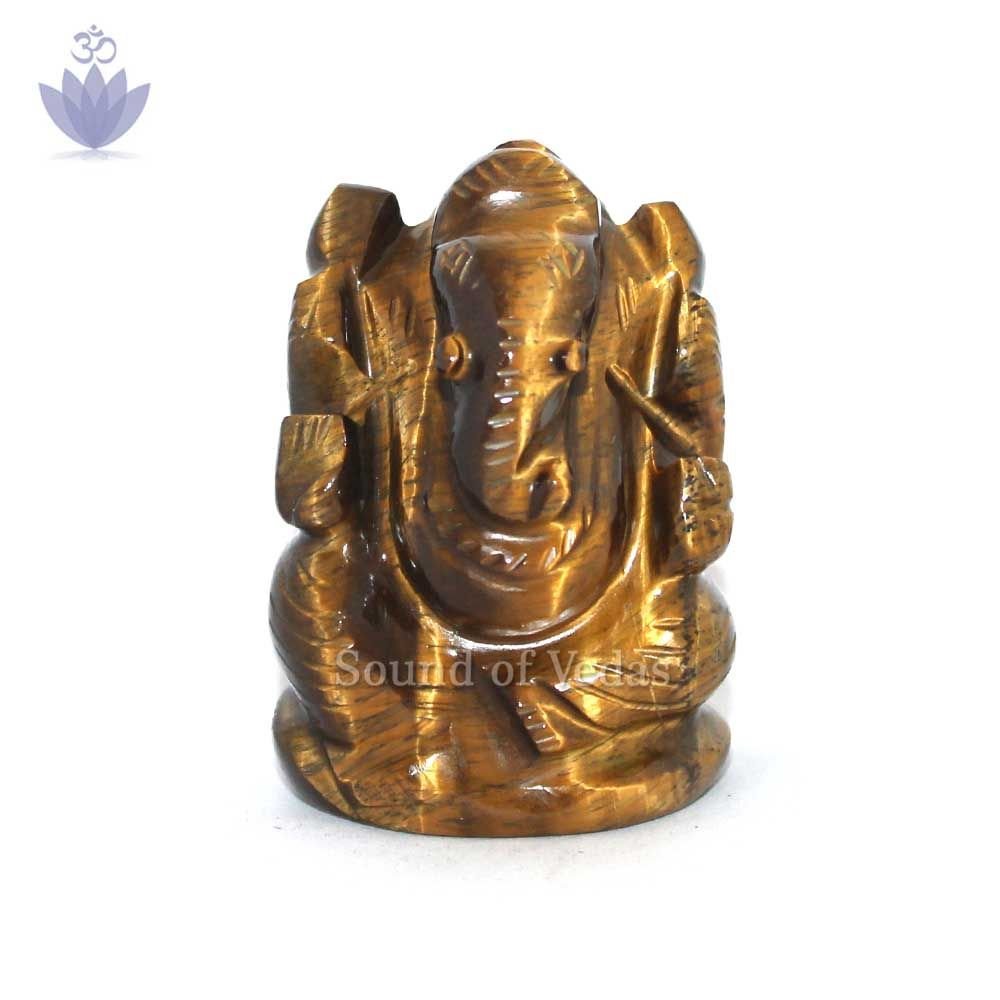 Ganapati Moorti in Tiger Eye gemstone