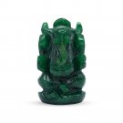 Green Jade Stone Lord Ganesha Vighnaharta Bappa Morya Idol (1 Pcs)