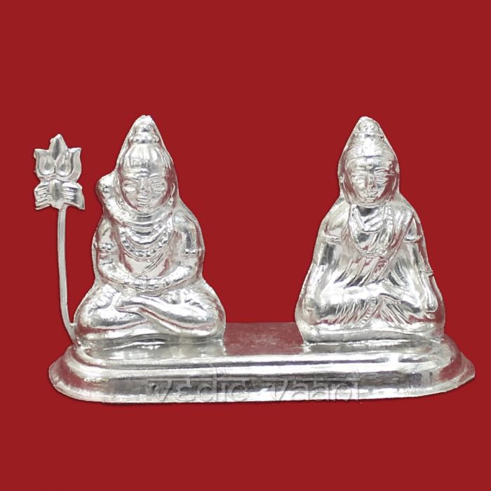 Shiva Parvati Statue in Pure Silver Buy Online in USA/UK/Europe