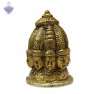 Nine Faced Shiva Head Brass Idol