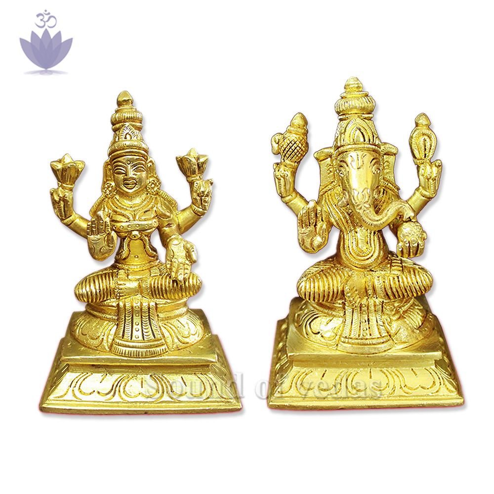 Laxmi and Ganesh in Brass