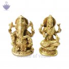 Lakshmi and Ganesha Brass Figurine