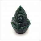 Shree Yantra on Lotus in Green Jade - 110 grams Online Store in USA/UK/Europe