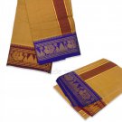 Coffee Color Dhoti with Uparna in Pure Cotton Buy Online in USA/UK/Europe