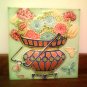 Antique Tile - Flowers & Butterflies
