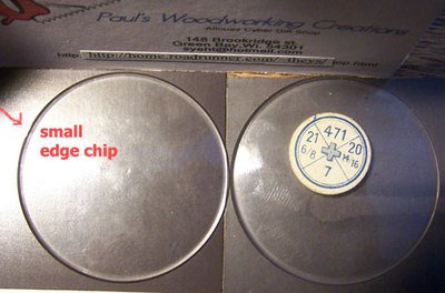 18 11/16Ligne or 422mm chipped watch crystal