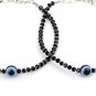 Women Genuine Beads Protection Evil Eye Rope Anklet Bracelet One Size 2pcs