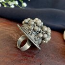 Silver Oxidised Ghungroo Finger Chain Ring, Ghungroo Hand jewelry, Hathphool