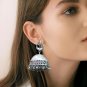 Indian Traditional Bollywood Silver Oxidised Jhumka Jhumki Hoop Earrings