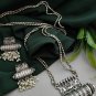 Indian Traditional Jewellery set Oxidised Pearl women long Necklace & Earrings