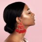 Handmade Tassel 1 Red n 1 pink Seed Beaded Long Statement Earrings