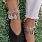 Lot of 10 Silver Tone Coin Anklets/BellyDance/Tribal/BoHo/Hippie/Ren Faire/