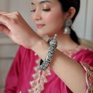 Bangles, Kada, Silver Oxidised Adjustable Openable Bracelet, Indian Jewelry,