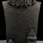 Ethnic Traditional Indian Oxidized Silver Choker Necklace & Earrings.