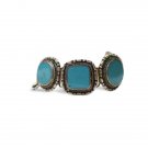 1PC Indian Blue Turquoise Antique Silver Platted Bracelet Statement Jewelry