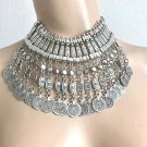 Indian Old Coins Collar Choker Necklace Chrome - Great Gift